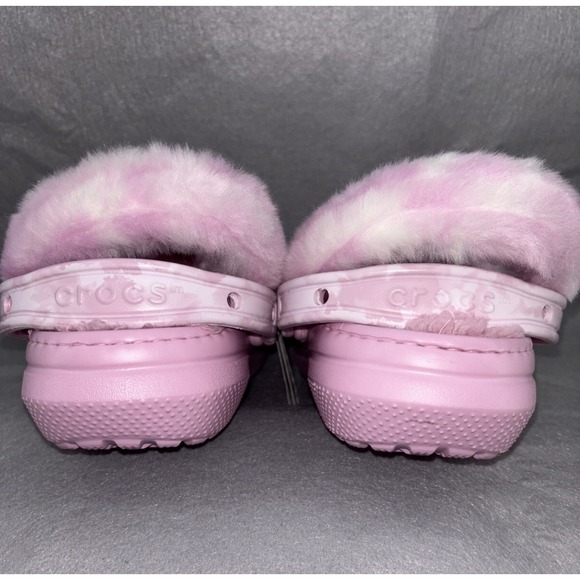 Crocs Classic Fur Sure Lined Clogs  Pink and White 207303 Women's  7 Men's 5 NWT - Picture 4 of 15
